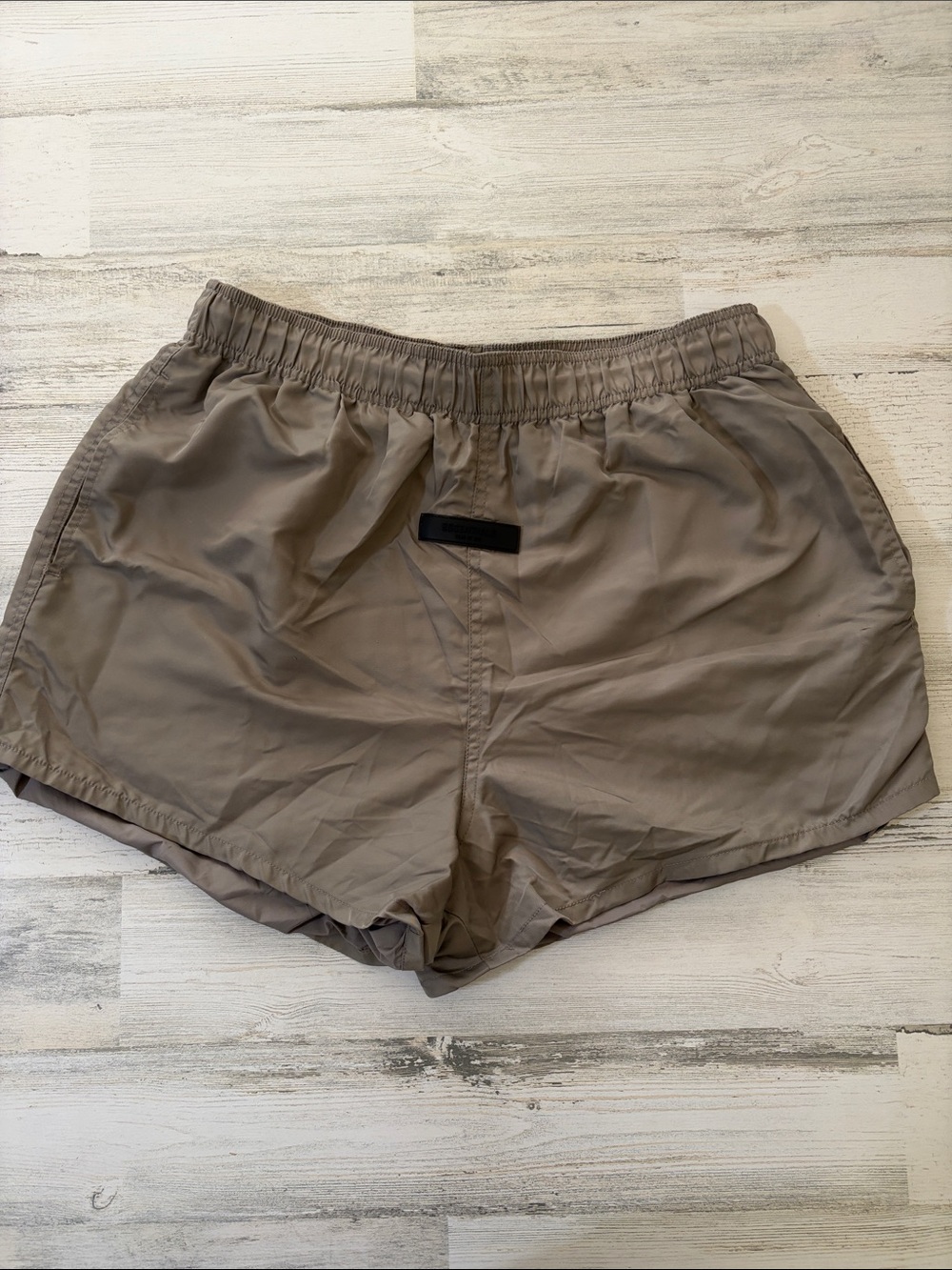 Essentials Fear of God Men's Lightweight Taupe Running Shorts Size Large